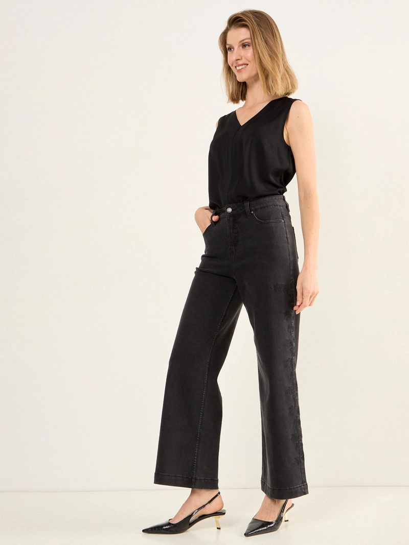 JEANS MUJER MA GRIFFE ALGODÓN FLARE BORDADO - 2
