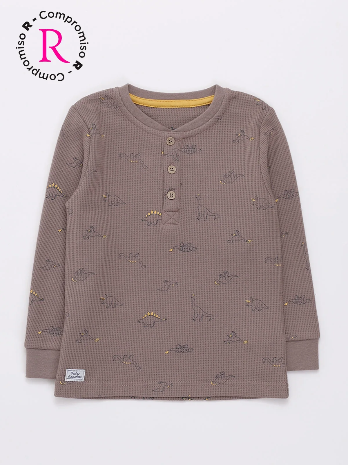 POLERA NIÑO BABY HARVEST TEXTURA WAFFLE BOTONS - 1