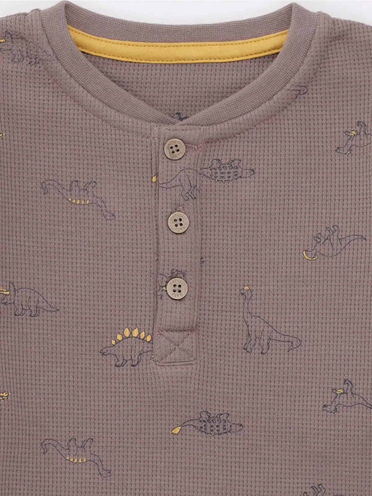 POLERA NIÑO BABY HARVEST TEXTURA WAFFLE BOTONS - 3