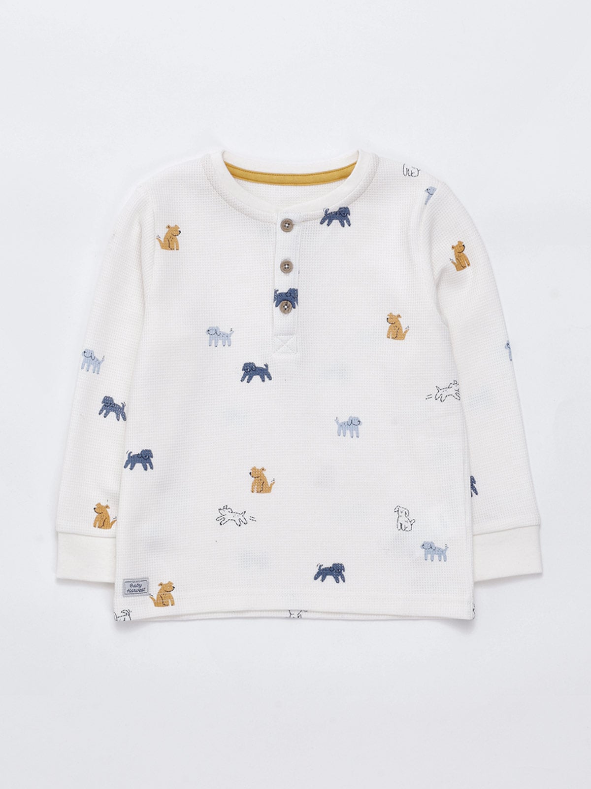 POLERA NIÑO BABY HARVEST TEXTURA WAFFLE BOTONS - 1
