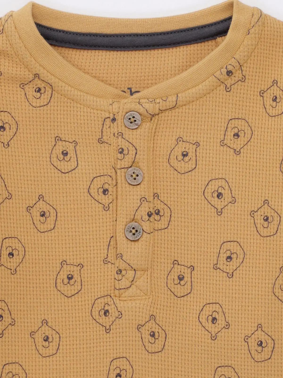 POLERA NIÑO BABY HARVEST TEXTURA WAFFLE BOTONS - 3