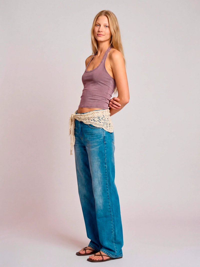 JEANS MUJER INDEX ALGODÓN HIPPIE - 1
