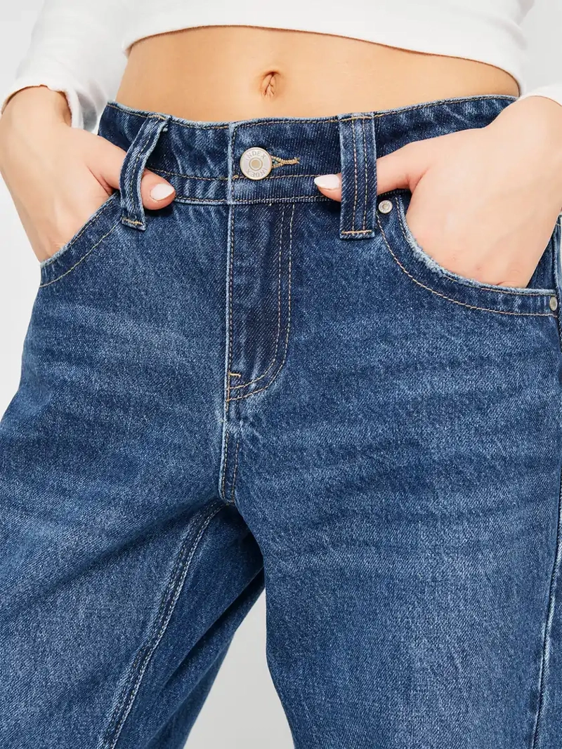 JEANS MUJER INDEX ALGODÓN WIDE LEG TIRO BAJO - 4