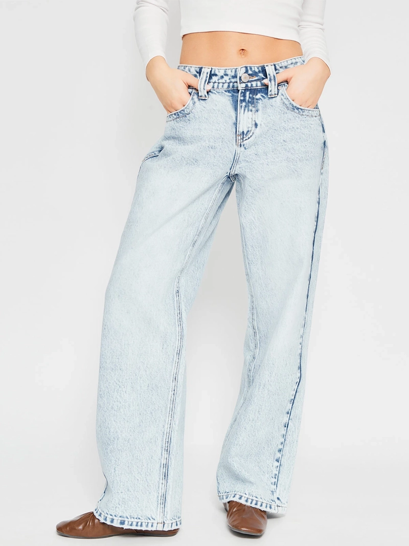 JEANS MUJER INDEX ALGODÓN WIDE LEG TIRO BAJO - 2