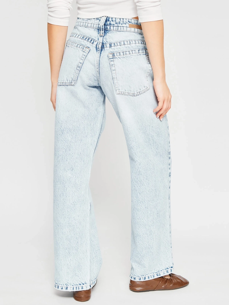 JEANS MUJER INDEX ALGODÓN WIDE LEG TIRO BAJO - 3