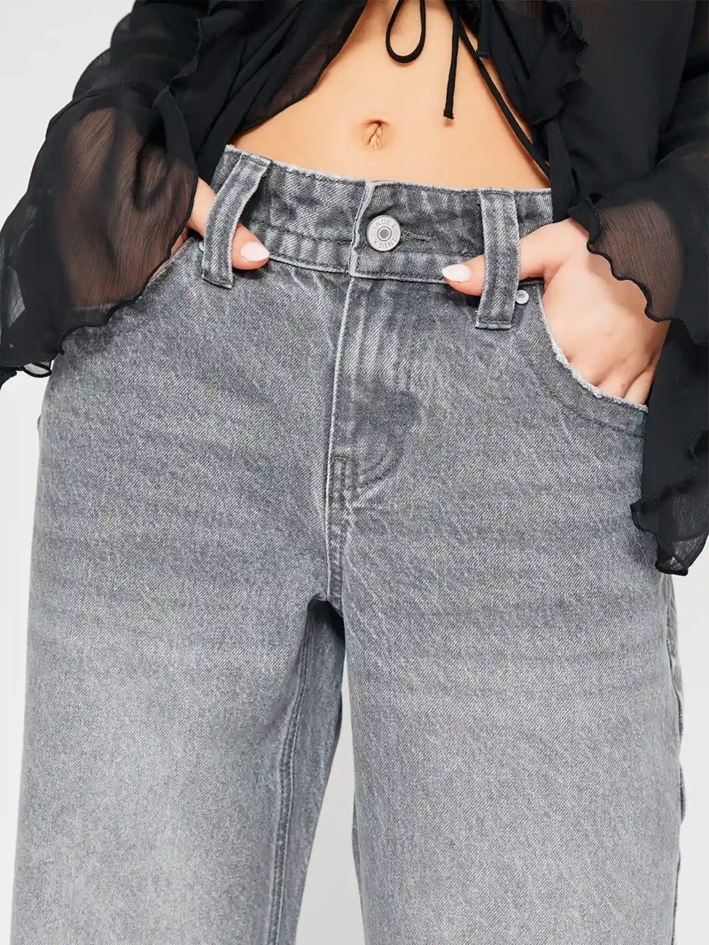 JEANS MUJER INDEX ALGODÓN WIDE LEG TIRO BAJO - 4