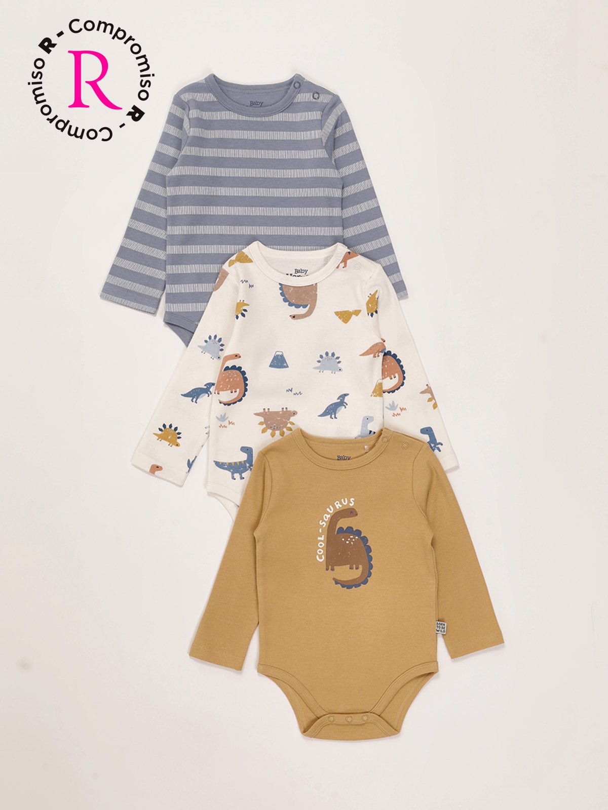 PACK X3 BODYS NIÑO BABY HARVEST ALGODÓN - 1