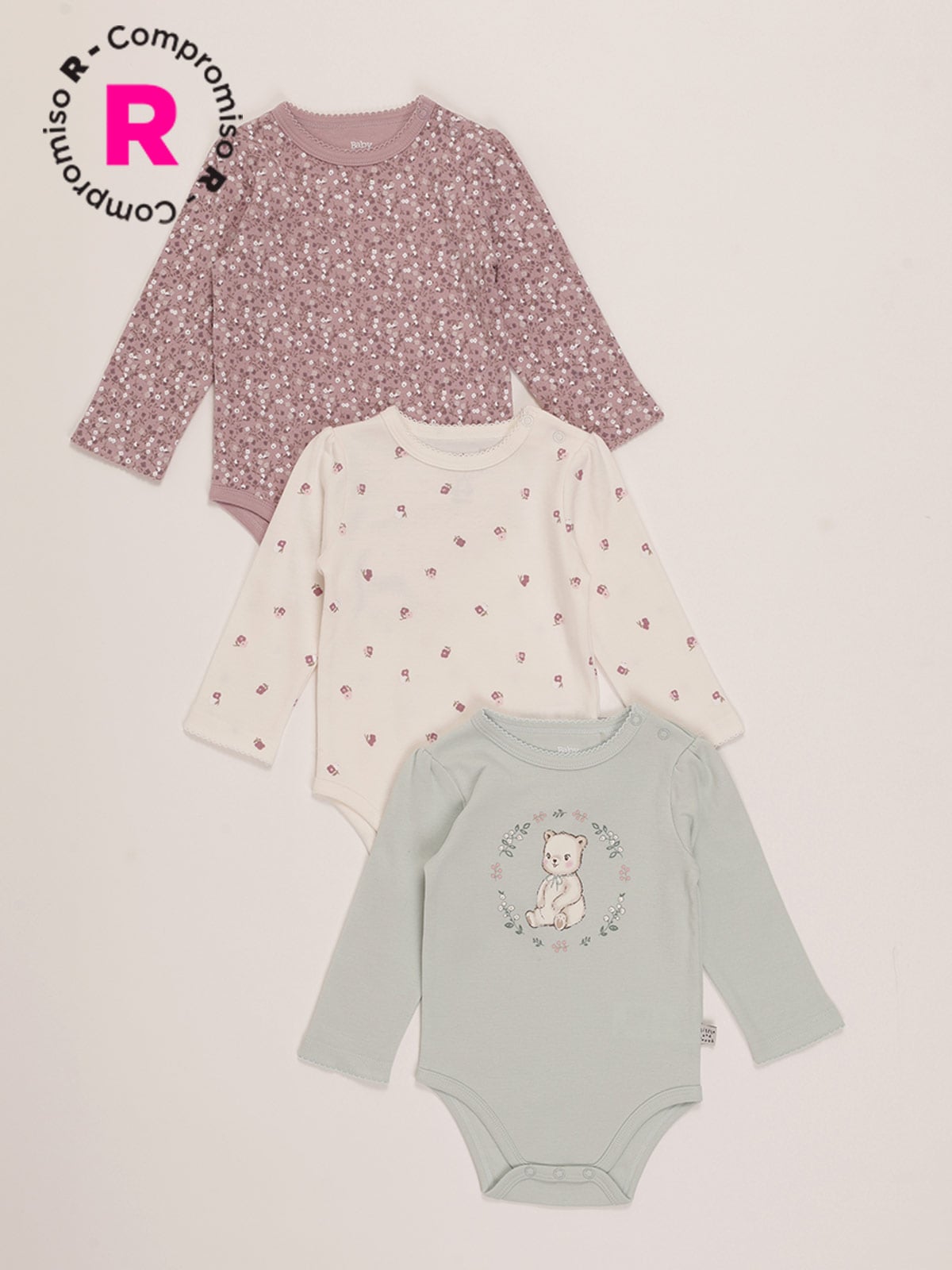BABY HARVEST PACK X3 BODY NIÑA BABY HARVEST
