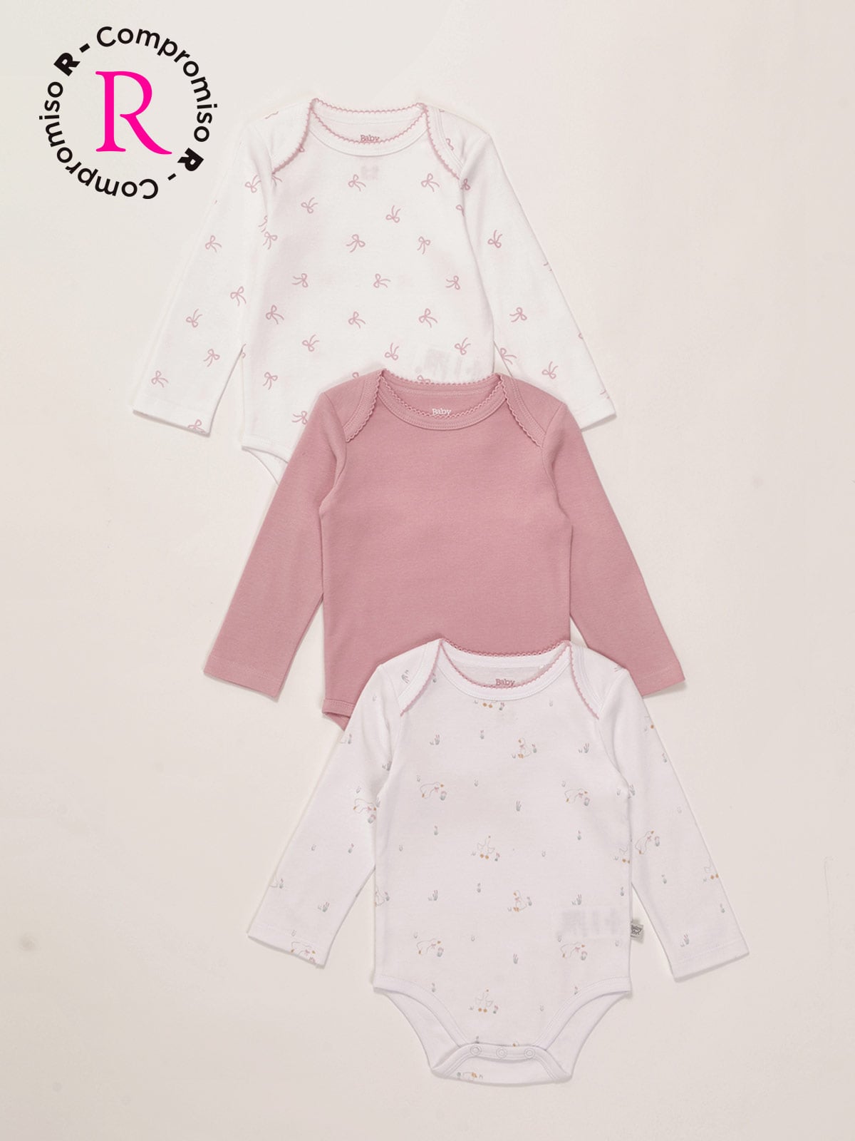 TRIPACK BODIES ALGODÓN NIÑA BABY HARVEST COLORES - 1