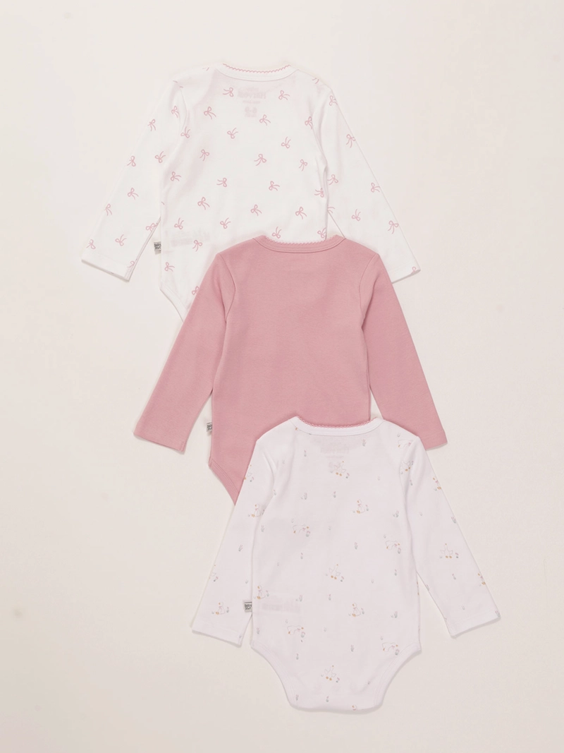 TRIPACK BODIES ALGODÓN NIÑA BABY HARVEST COLORES - 2