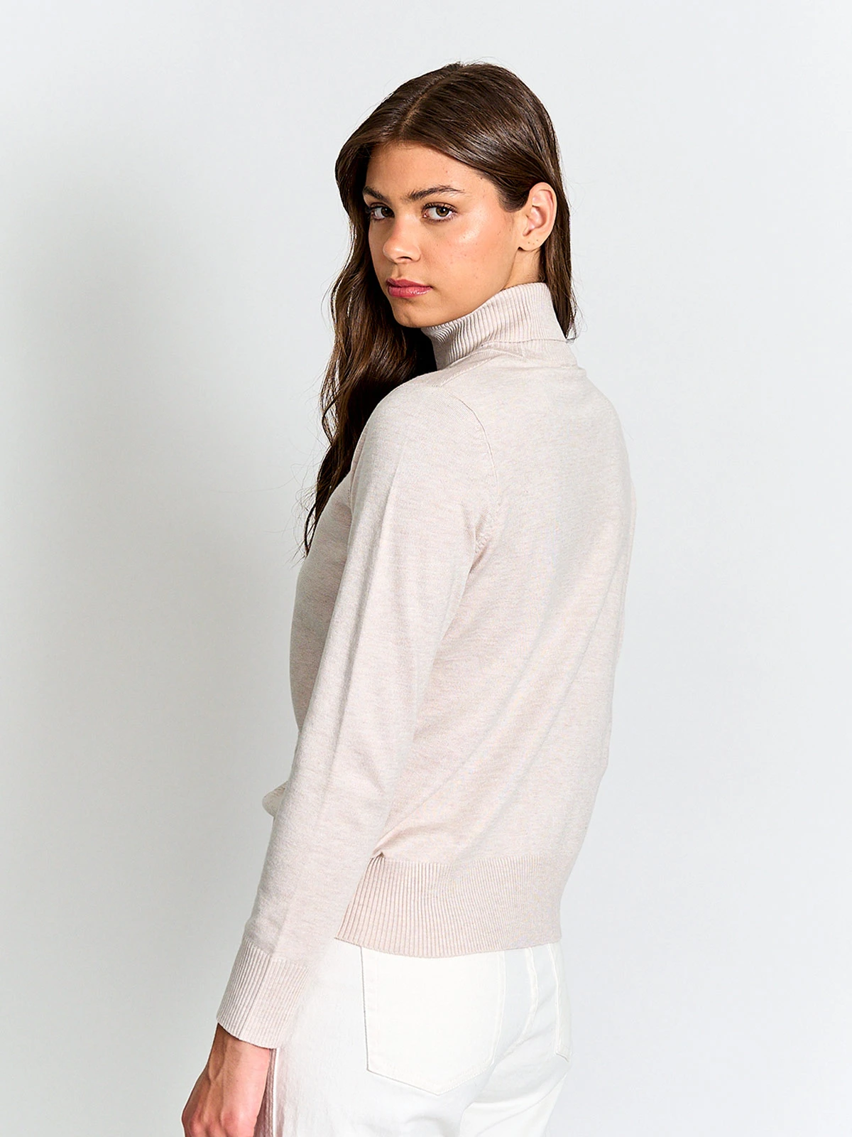 SWEATER MUJER AZIZ CUELLO TORTUGA BÁSICO TRENZADO - 2