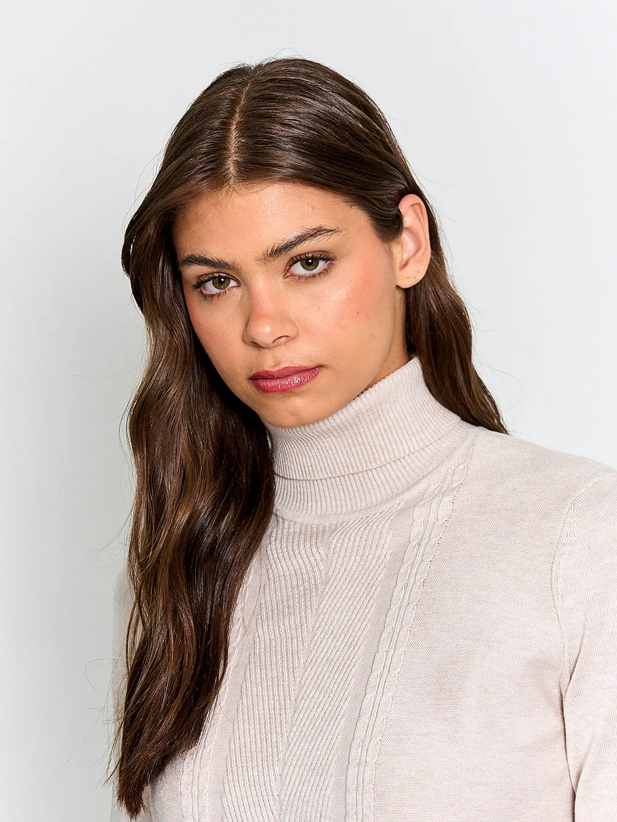 SWEATER MUJER AZIZ CUELLO TORTUGA BÁSICO TRENZADO - 3