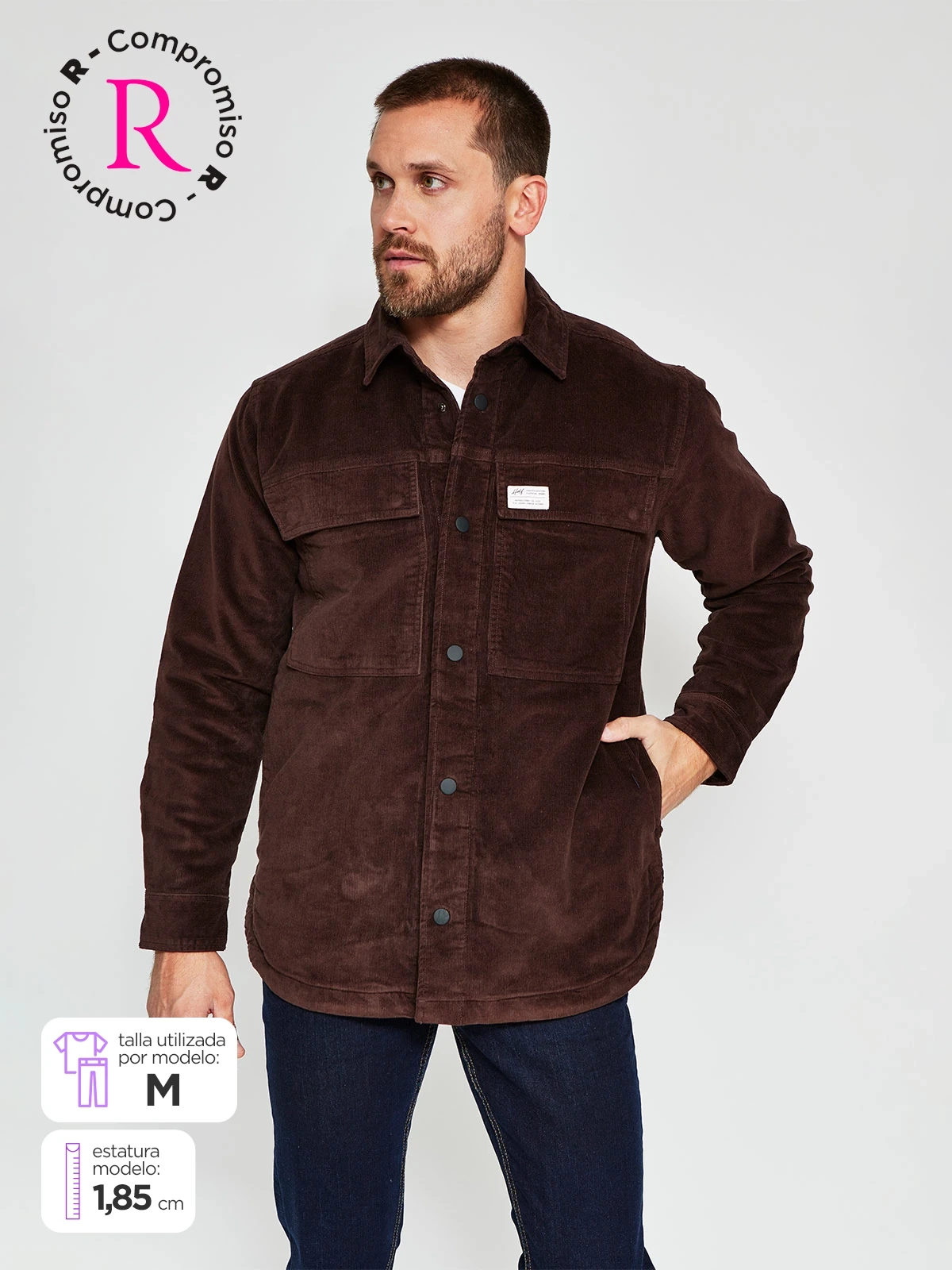CHAQUETA HOMBRE HALF ALGODÓN COTELÉ - 1