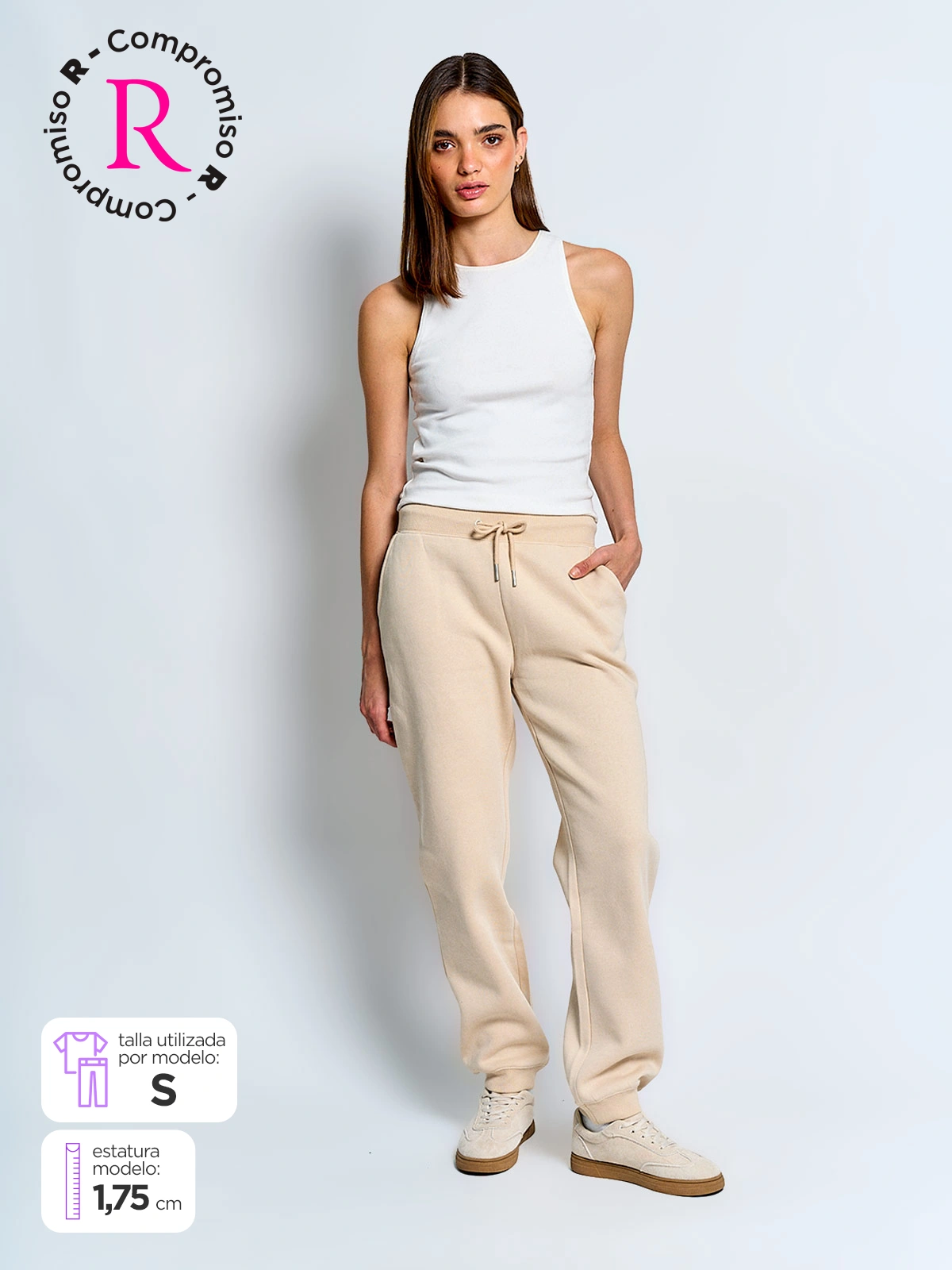 PANTALÓN DE BUZO MUJER INDEX ALGODÓN BÁSICO - 1
