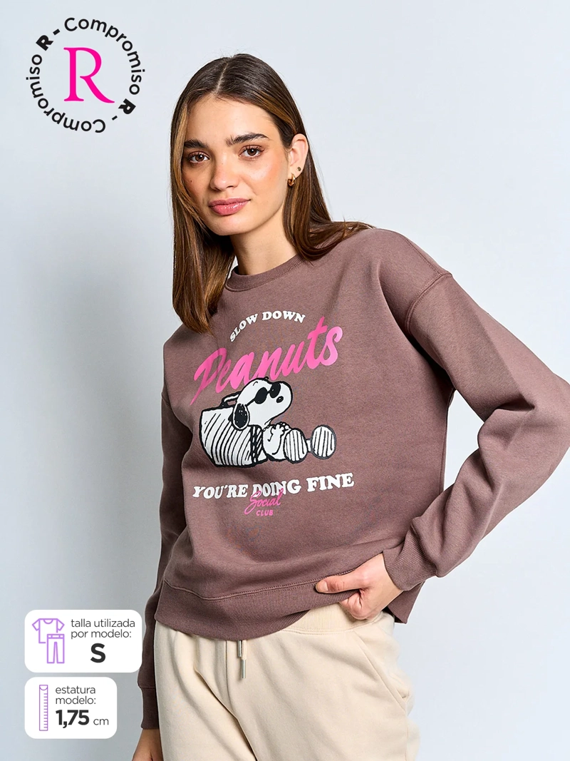 POLERÓN MUJER INDEX ALGODÓN MANGA LARGA SNOOPY - 1