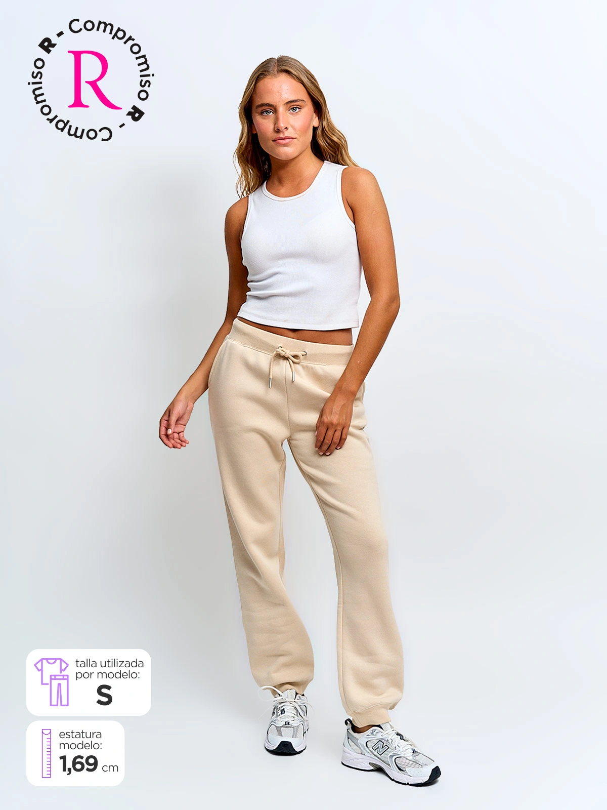 PANTALÓN DE BUZO MUJER INDEX ALGODÓN BÁSICO - 1