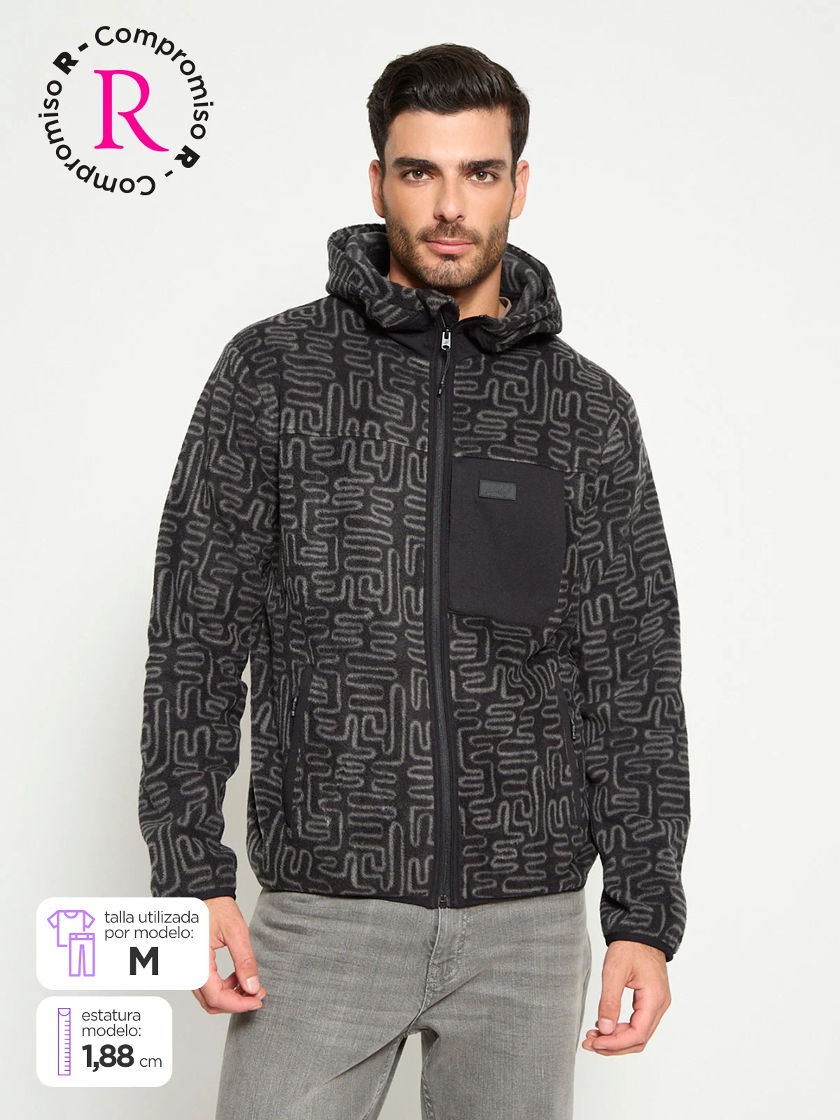 POLAR HOMBRE HALF HOODIE PRINT - 1