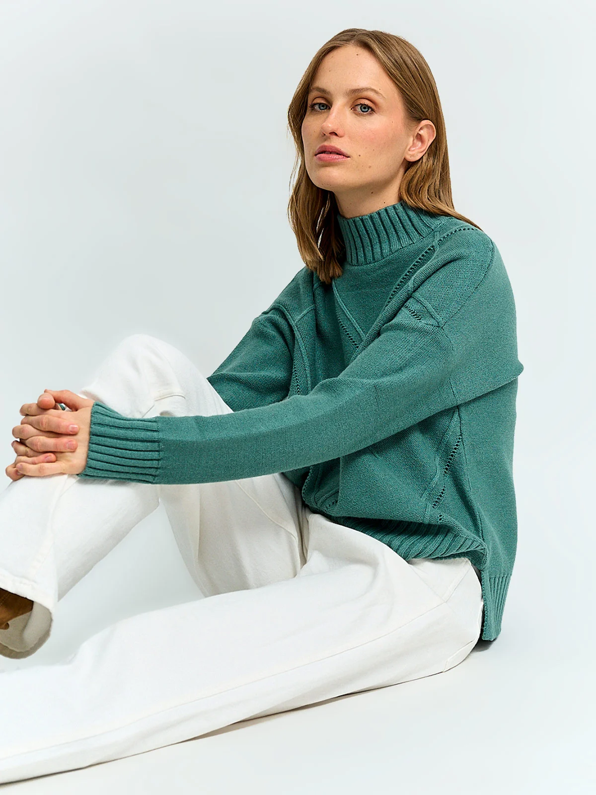 SWEATER MUJER REGATTA CUELLO MOCK MANGA LARGA TRENZA DIAGONAL - 4
