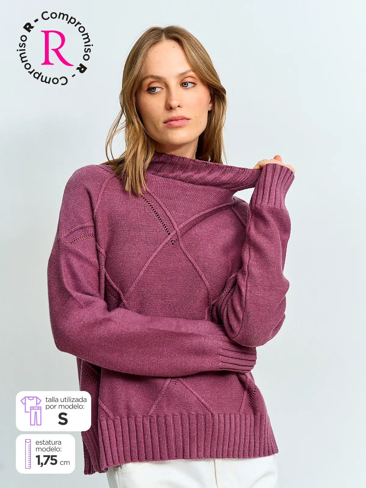 REGATTA SWEATER MUJER REGATTA CUELLO MOCK MANGA LARGA TRENZA DIAGONAL