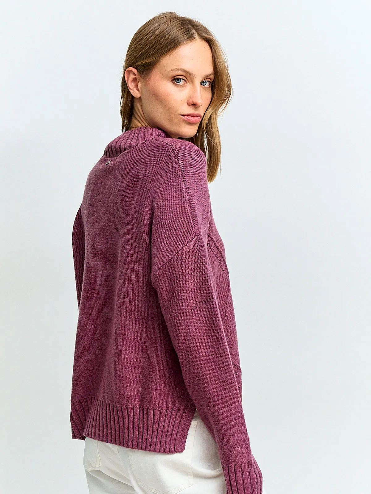 SWEATER MUJER REGATTA CUELLO MOCK MANGA LARGA TRENZA DIAGONAL - 2