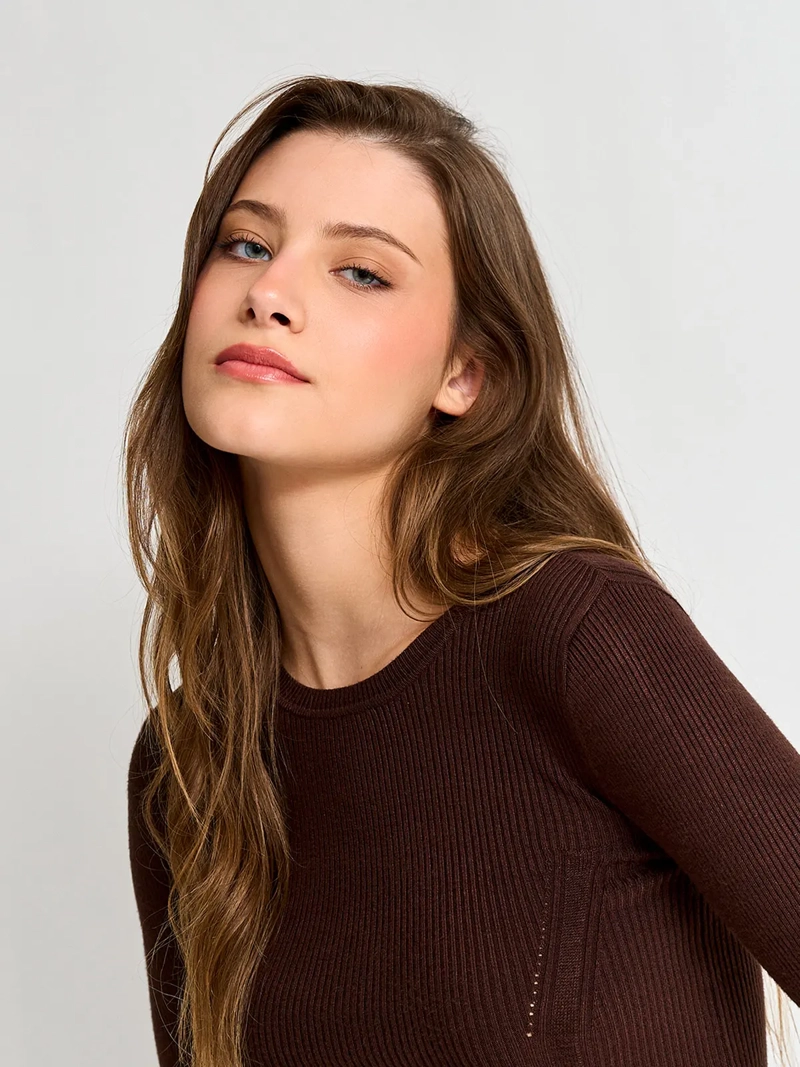 SWEATER MUJER INDEX MANGA LARGA AJUSTADO - 3