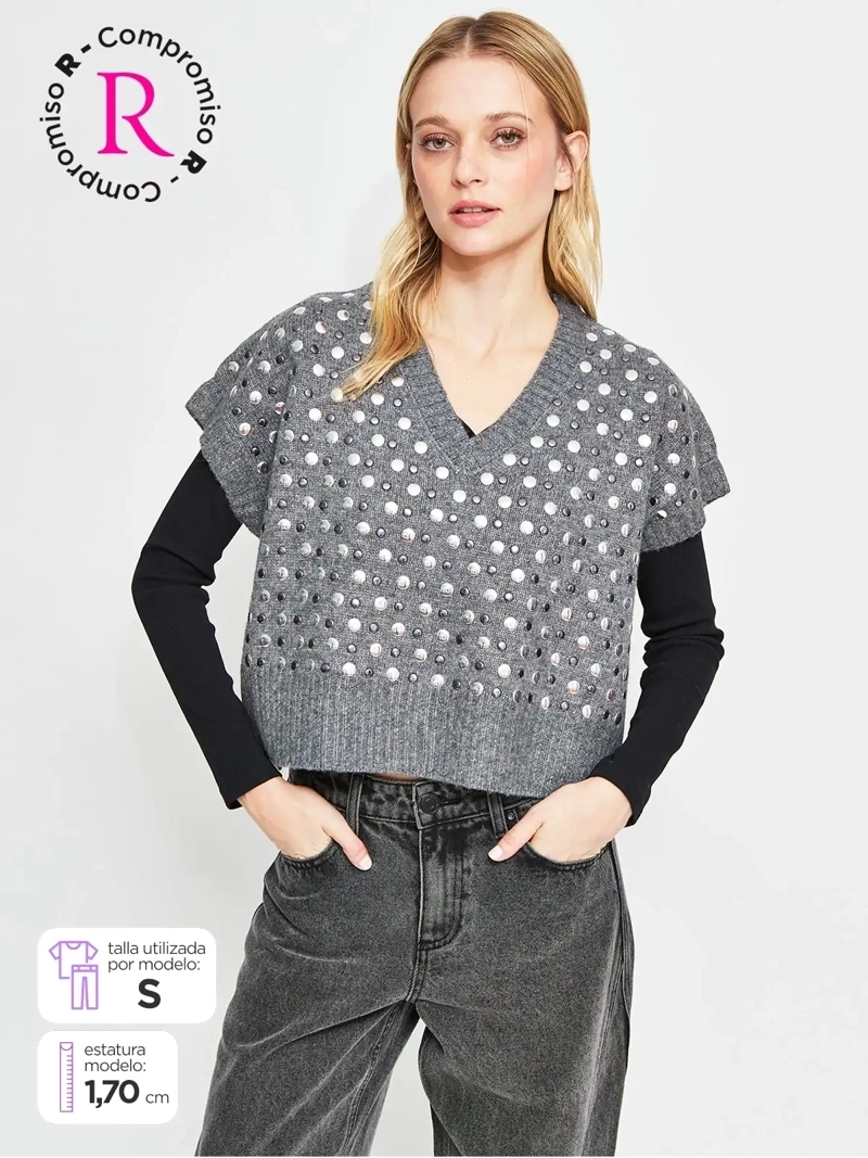 SWEATER MUJER BARBADOS LANA SIN MANGAS - 1