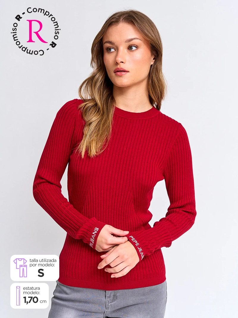 PEPE JEANS POLERA MUJER PEPE JEANS ALGODÓN RIB