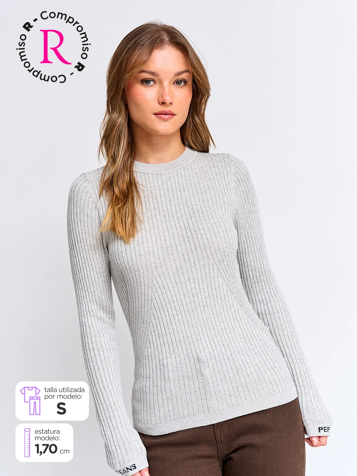 POLERA MUJER PEPE JEANS ALGODÓN RIB - 1