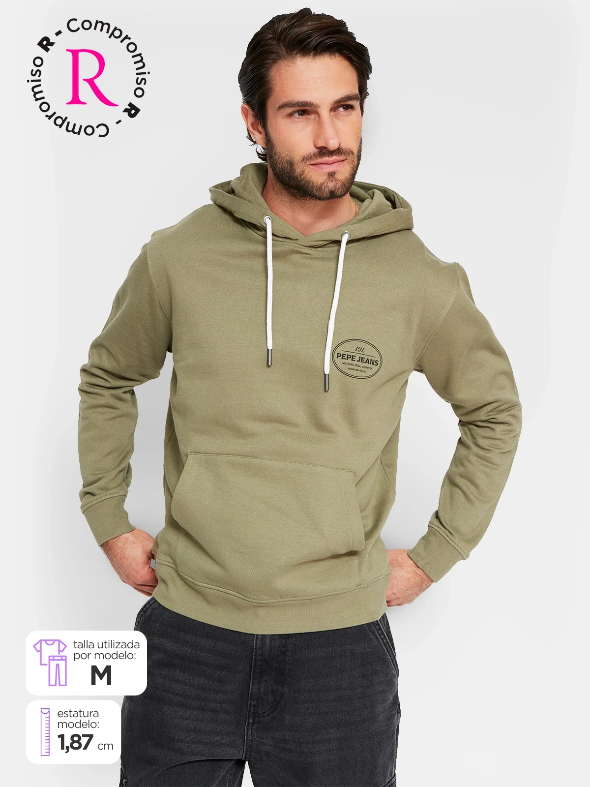 POLERÓN HOMBRE PEPE JEANS ALGODÓN CAPUCHA ESTAMPADO - 1