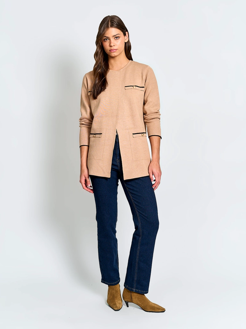 CARDIGAN MUJER CACHAREL LARGO BOTONES - 4
