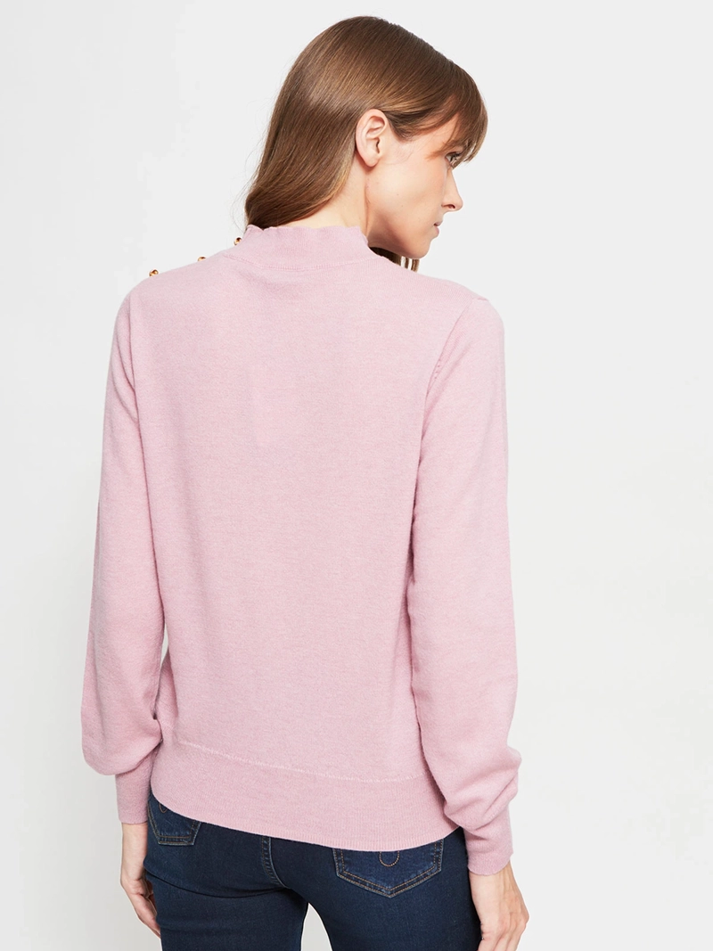 SWEATER MUJER CACHAREL LANA MANGA LARGA BOTONES - 2