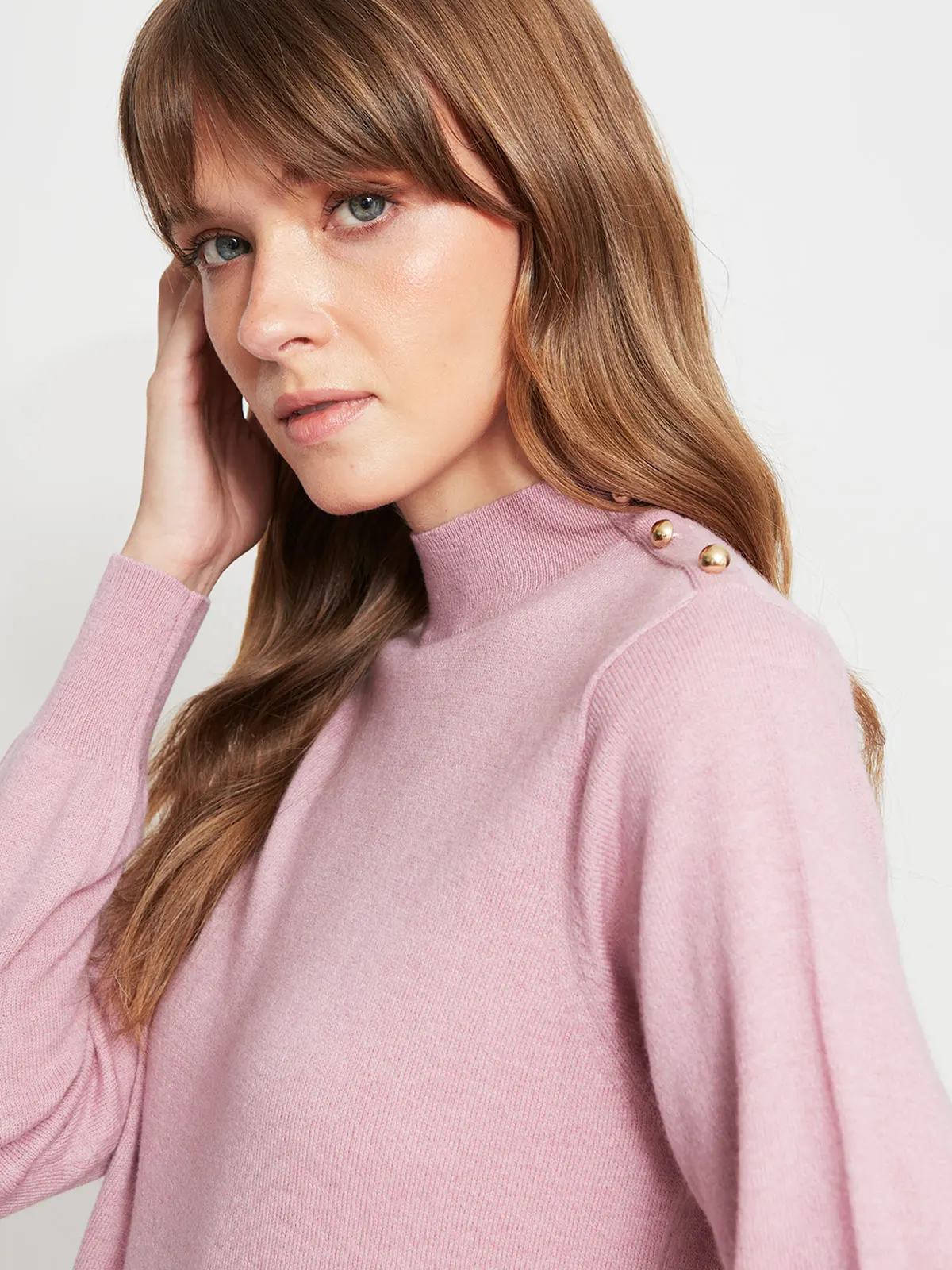 SWEATER MUJER CACHAREL LANA MANGA LARGA BOTONES - 3