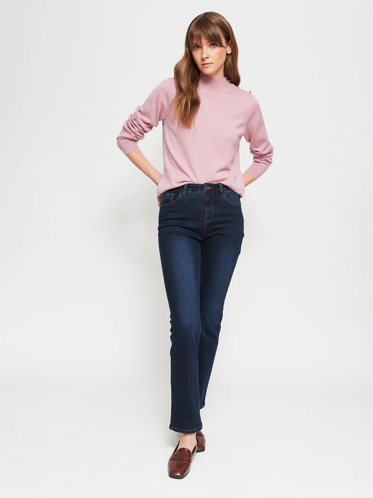 SWEATER MUJER CACHAREL LANA MANGA LARGA BOTONES - 4