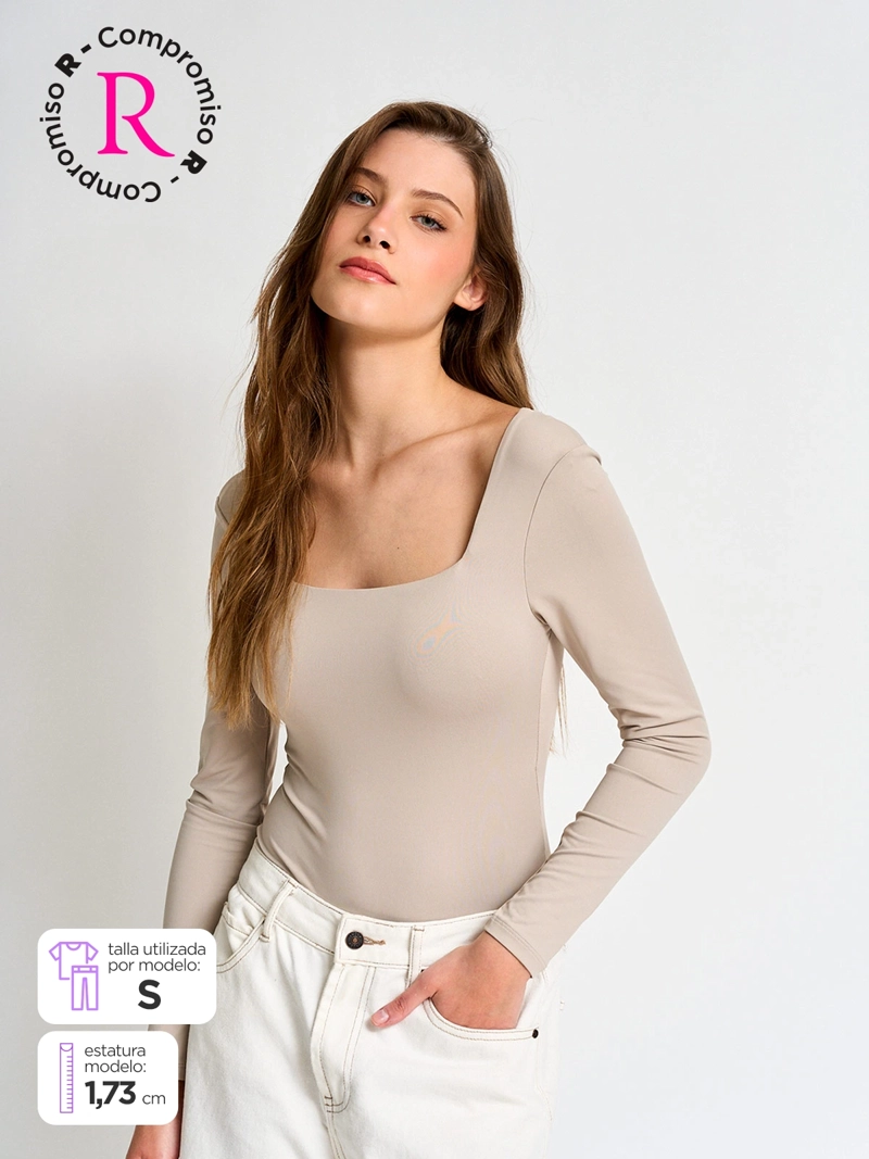 BODY MUJER INDEX ESCOTE CUADRADO MANGA LARGA - 1