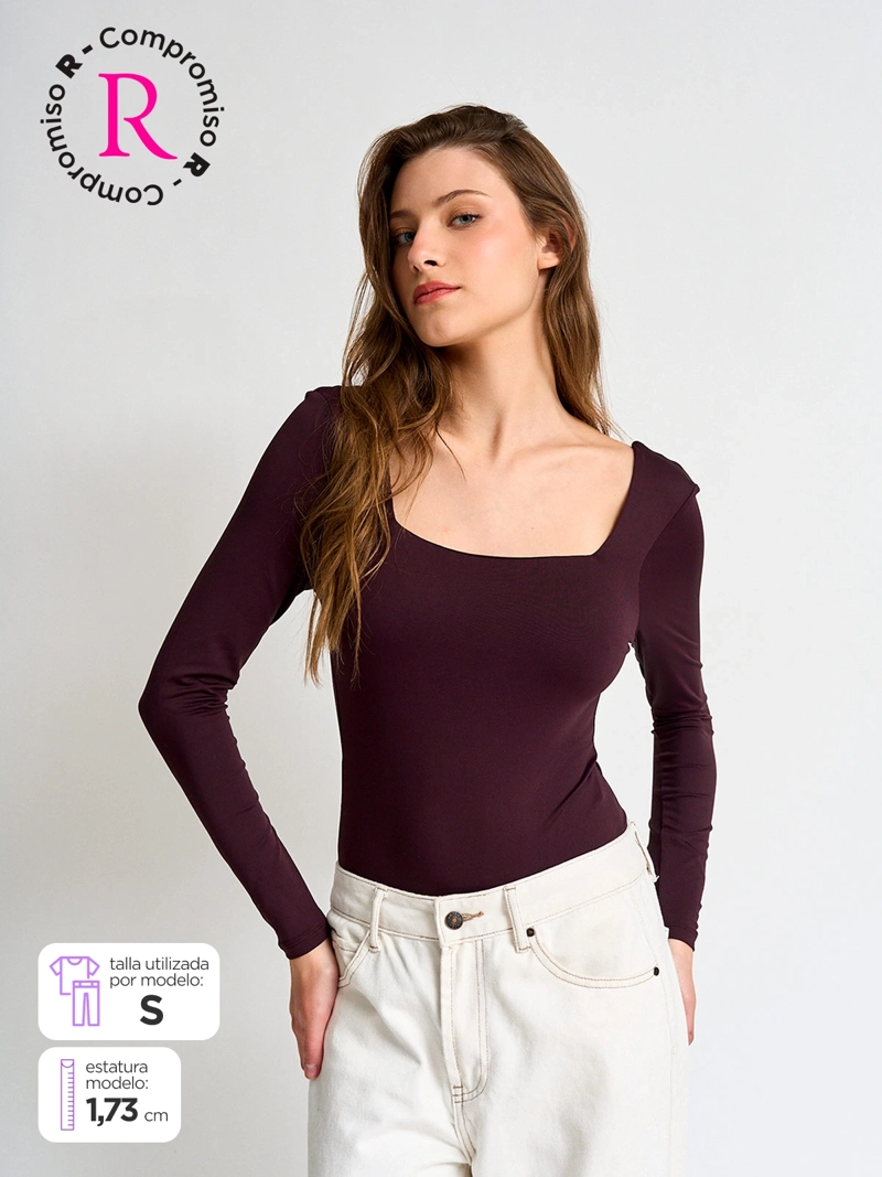 BODY MUJER INDEX ESCOTE CUADRADO MANGA LARGA - 1
