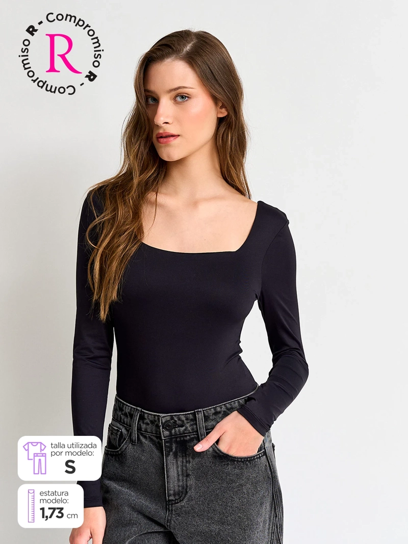 BODY MUJER INDEX ESCOTE CUADRADO MANGA LARGA - 1