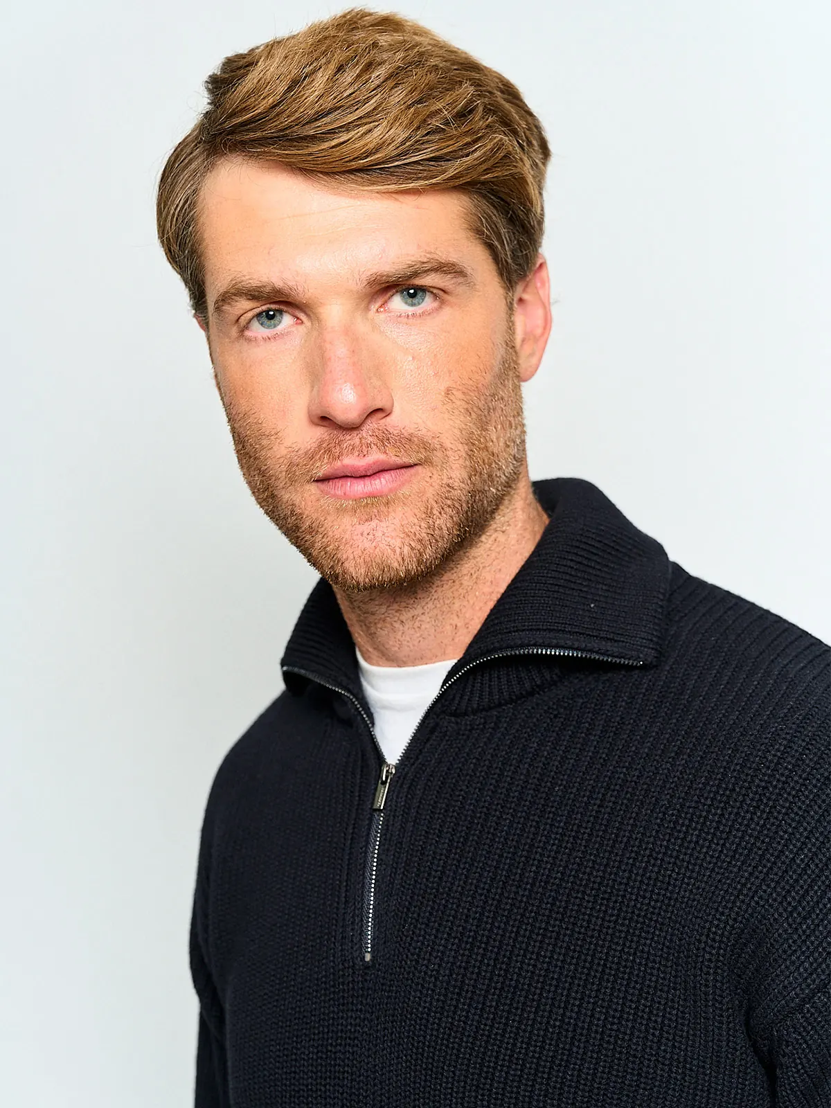 SWEATER HOMBRE CACHAREL ALGODÓN HALF ZIPPER TEXTURA - 3