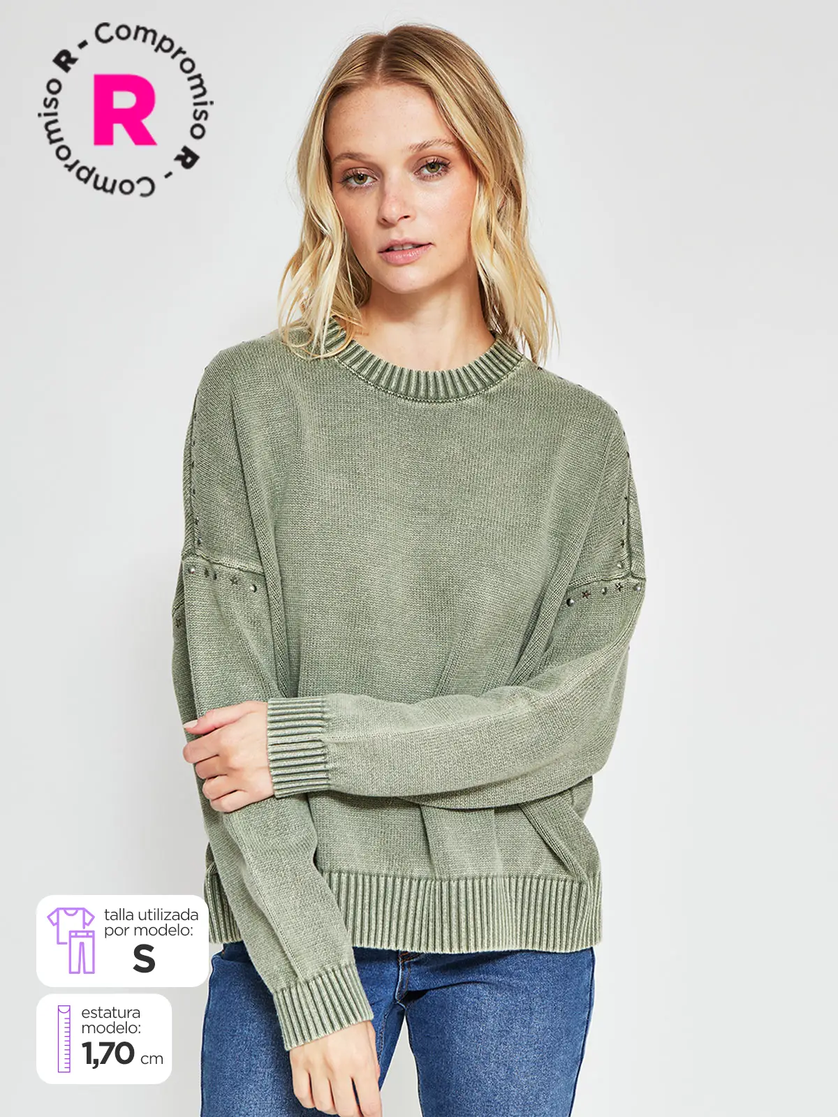 SWEATER MUJER BARBADOS ALGODÓN TACHAS - 1