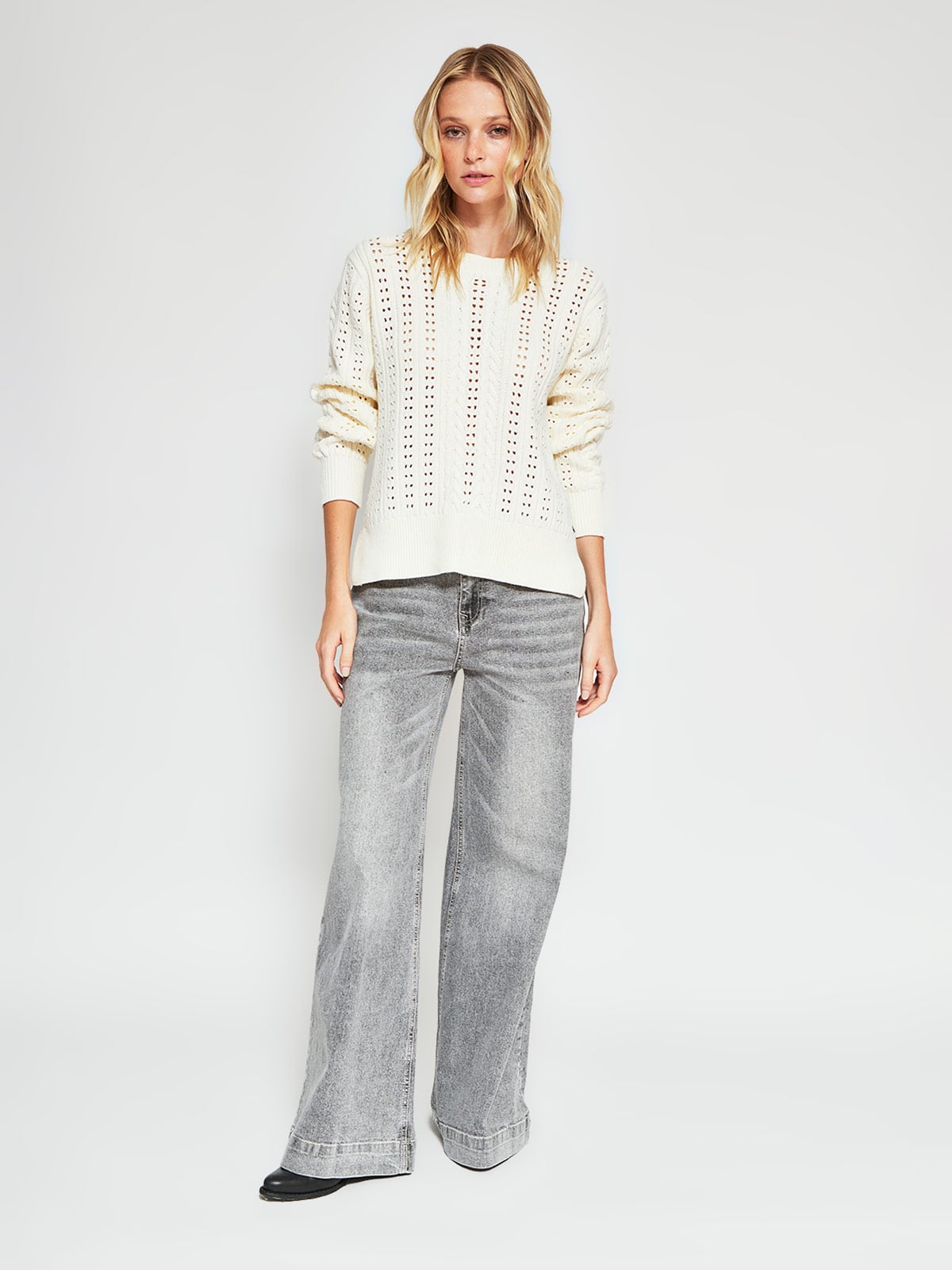SWEATER MUJER PEPE JEANS ALGODÓN CUELLO REDONDO CALADO - 4