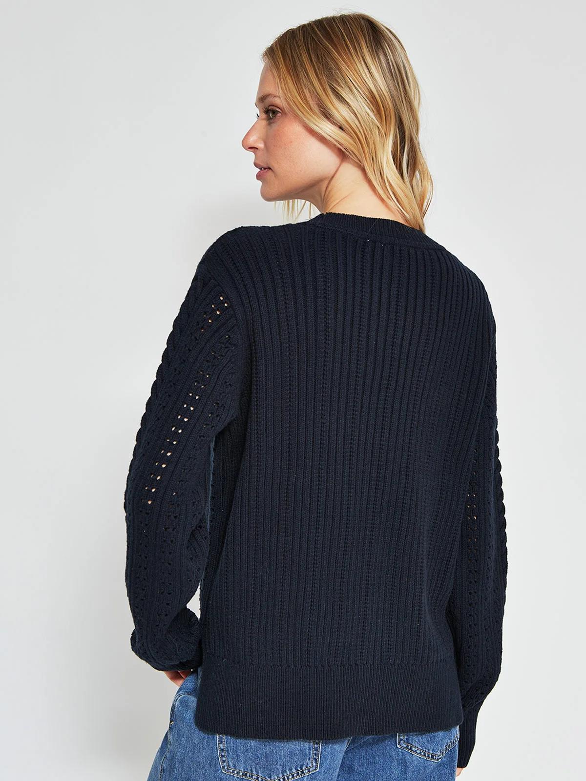 SWEATER MUJER PEPE JEANS ALGODÓN CUELLO REDONDO CALADO - 2