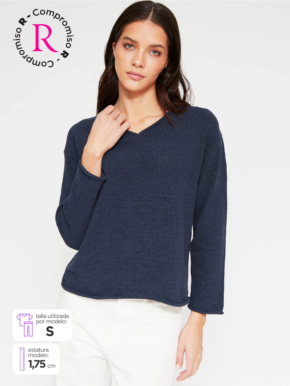 SWEATER MUJER AZIZ CUELLO EN V