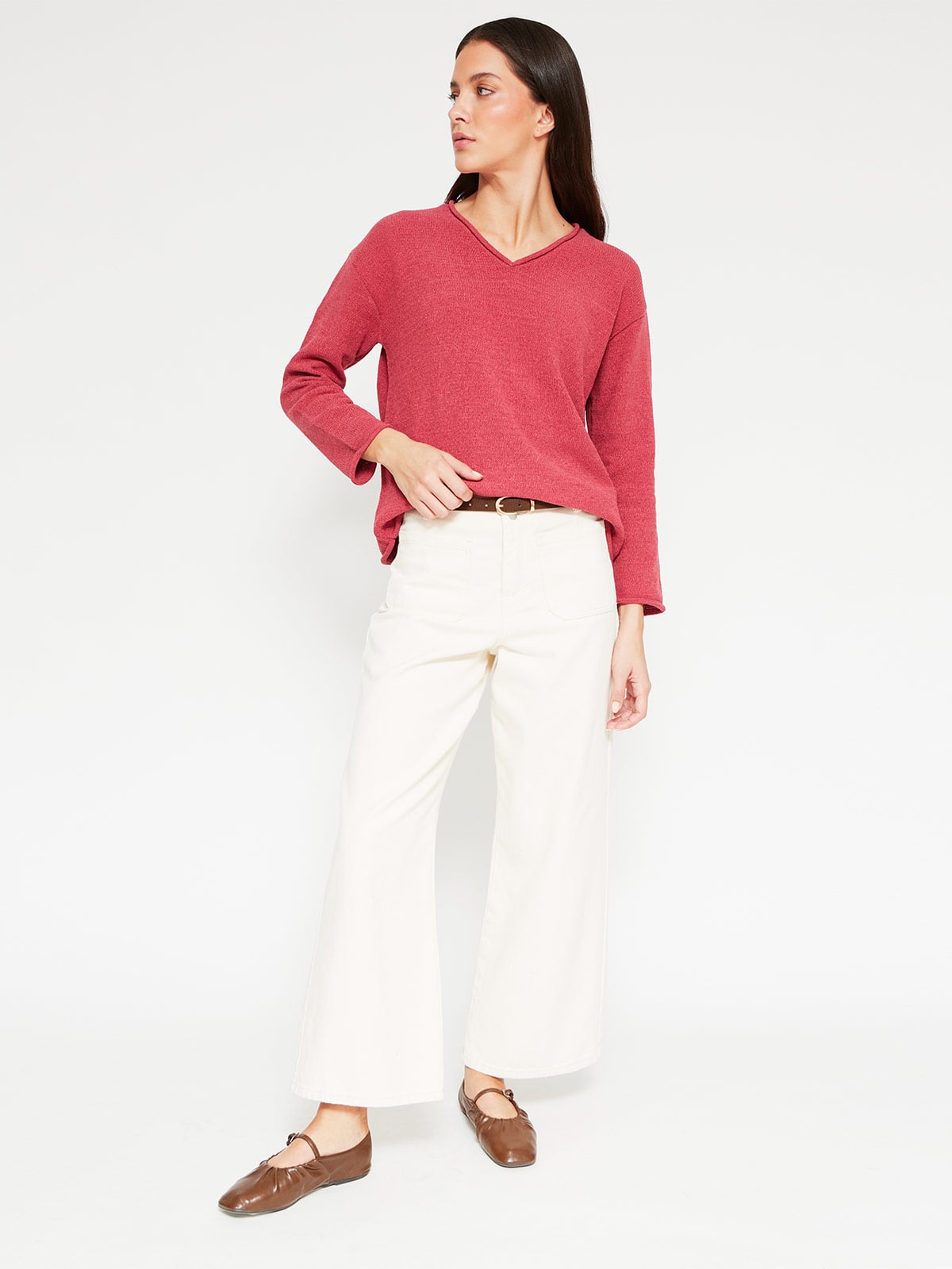 SWEATER MUJER AZIZ CUELLO EN V - 4