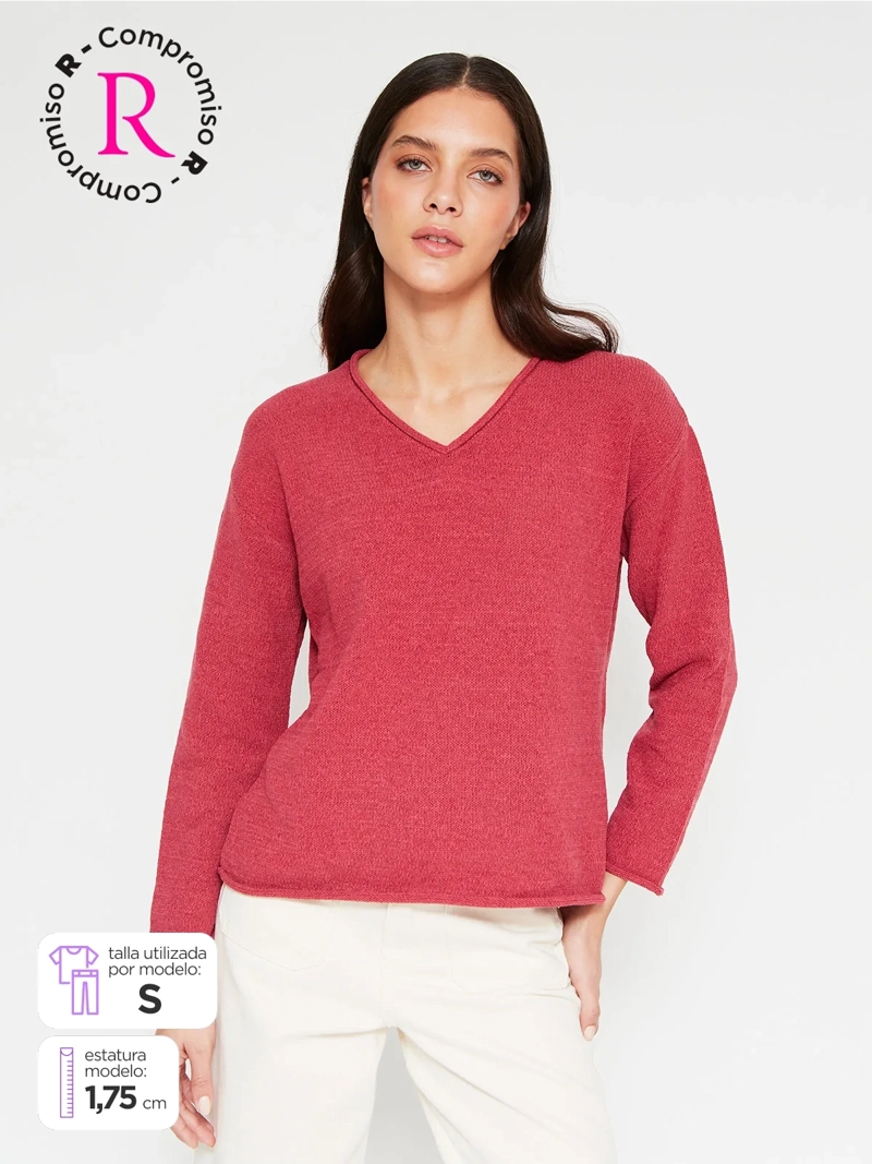 SWEATER MUJER AZIZ CUELLO EN V