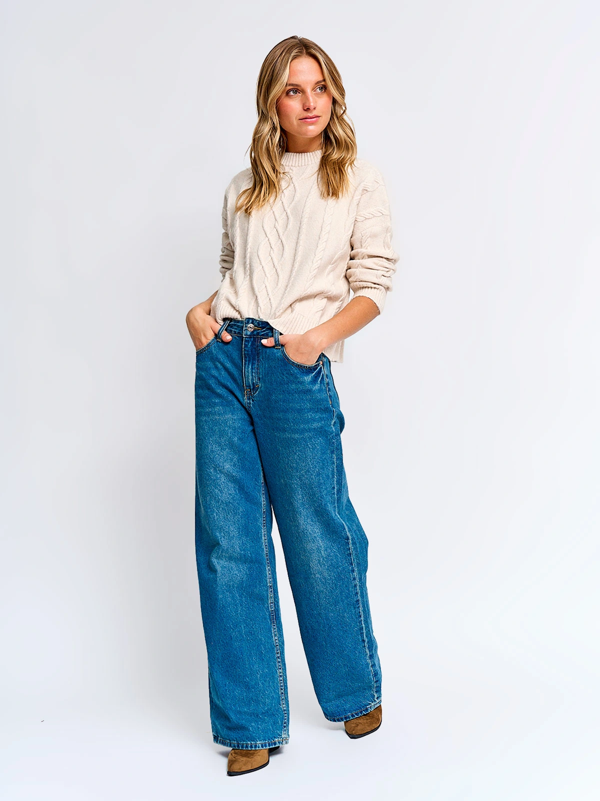 SWEATER MUJER INDEX MANGA LARGA TRENZADO - 4