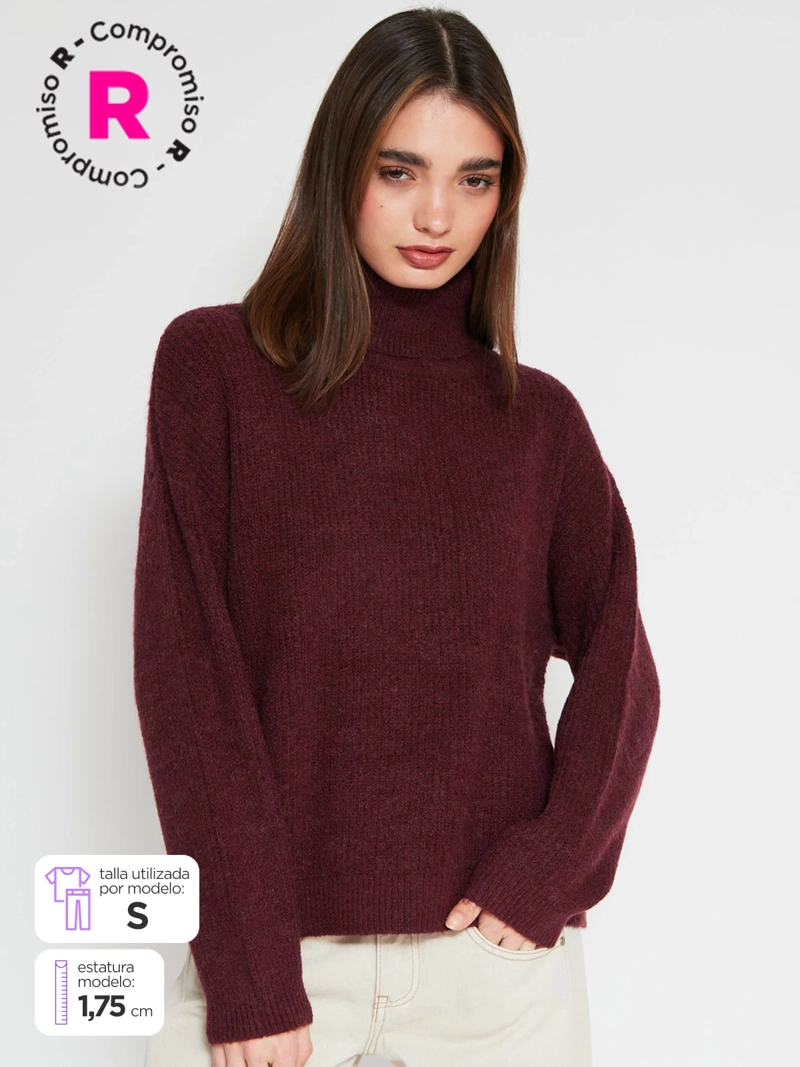 SWEATER MUJER INDEX MANGA LARGA BÁSICO - 1