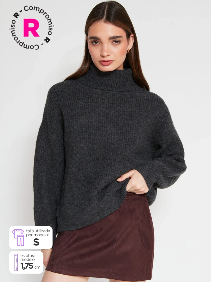 SWEATER MUJER INDEX MANGA LARGA BÁSICO - 1