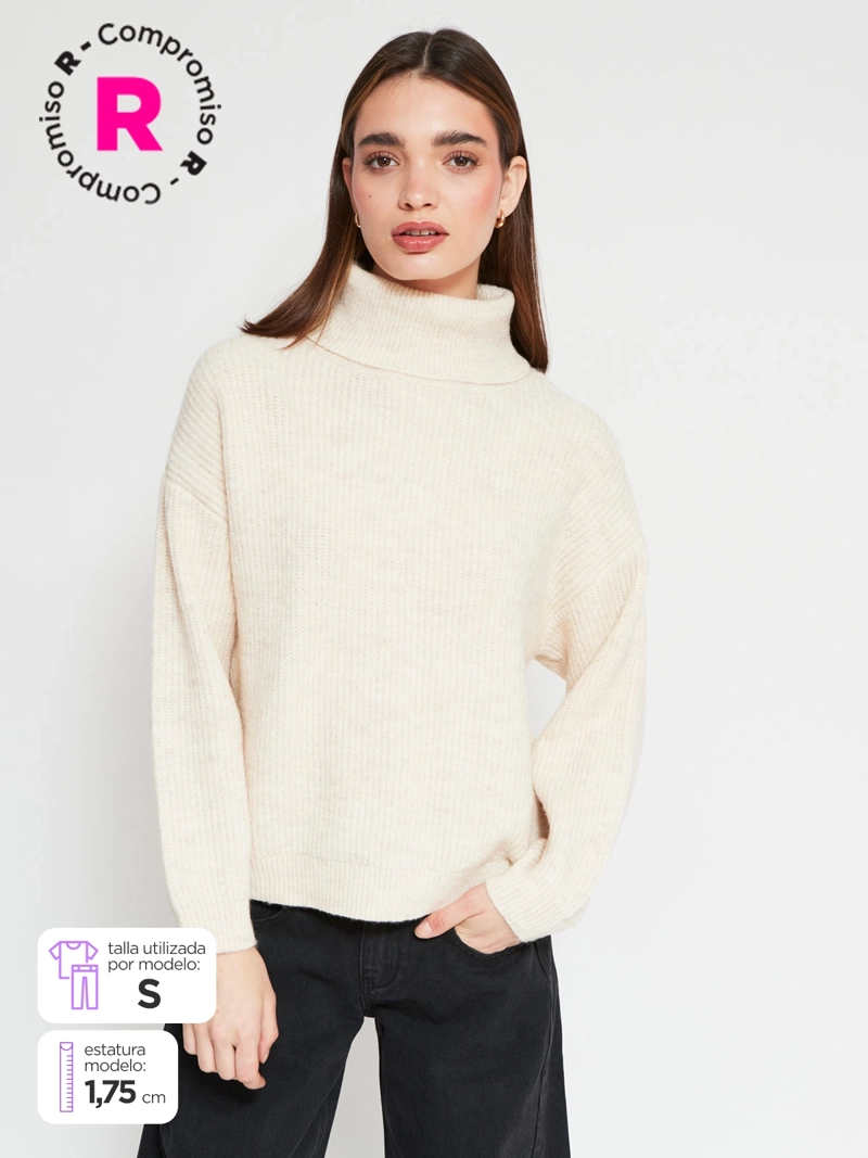 SWEATER MUJER INDEX MANGA LARGA BÁSICO - 1