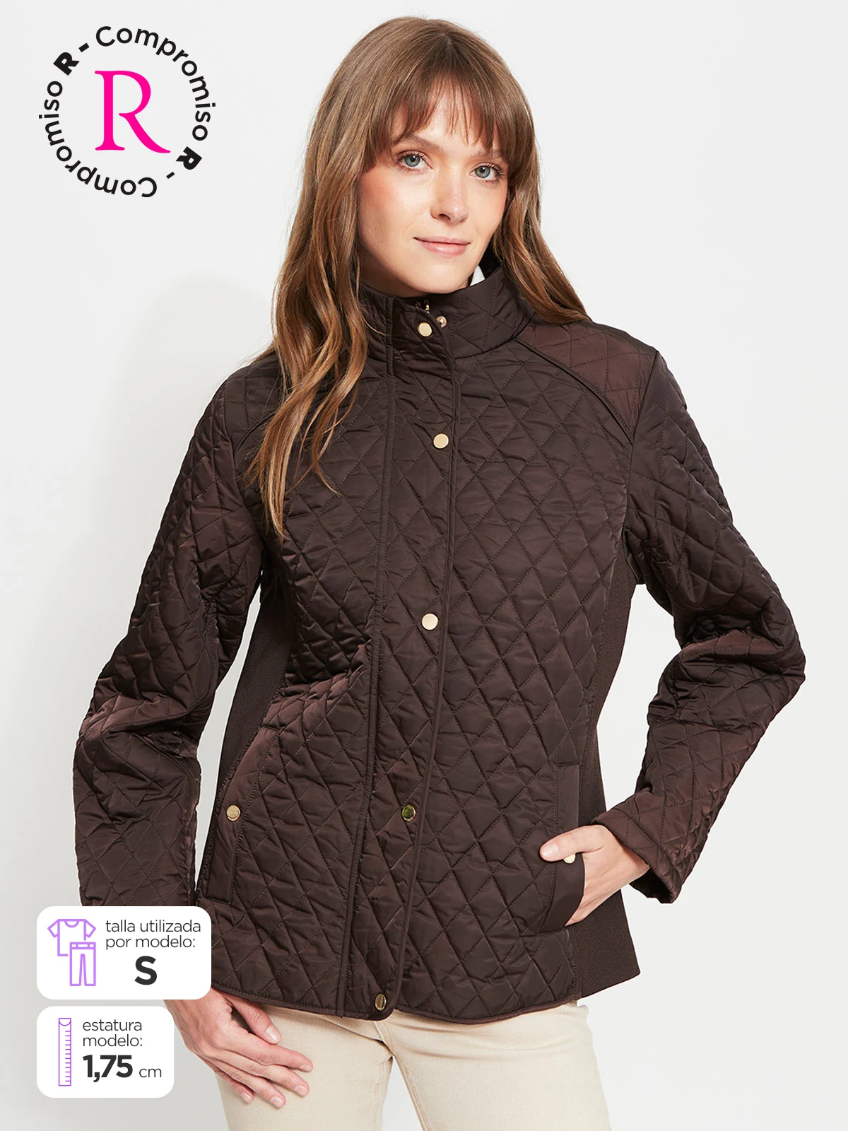 PARKA MUJER CACHAREL ROMBOS Y APLICACIONES - 1