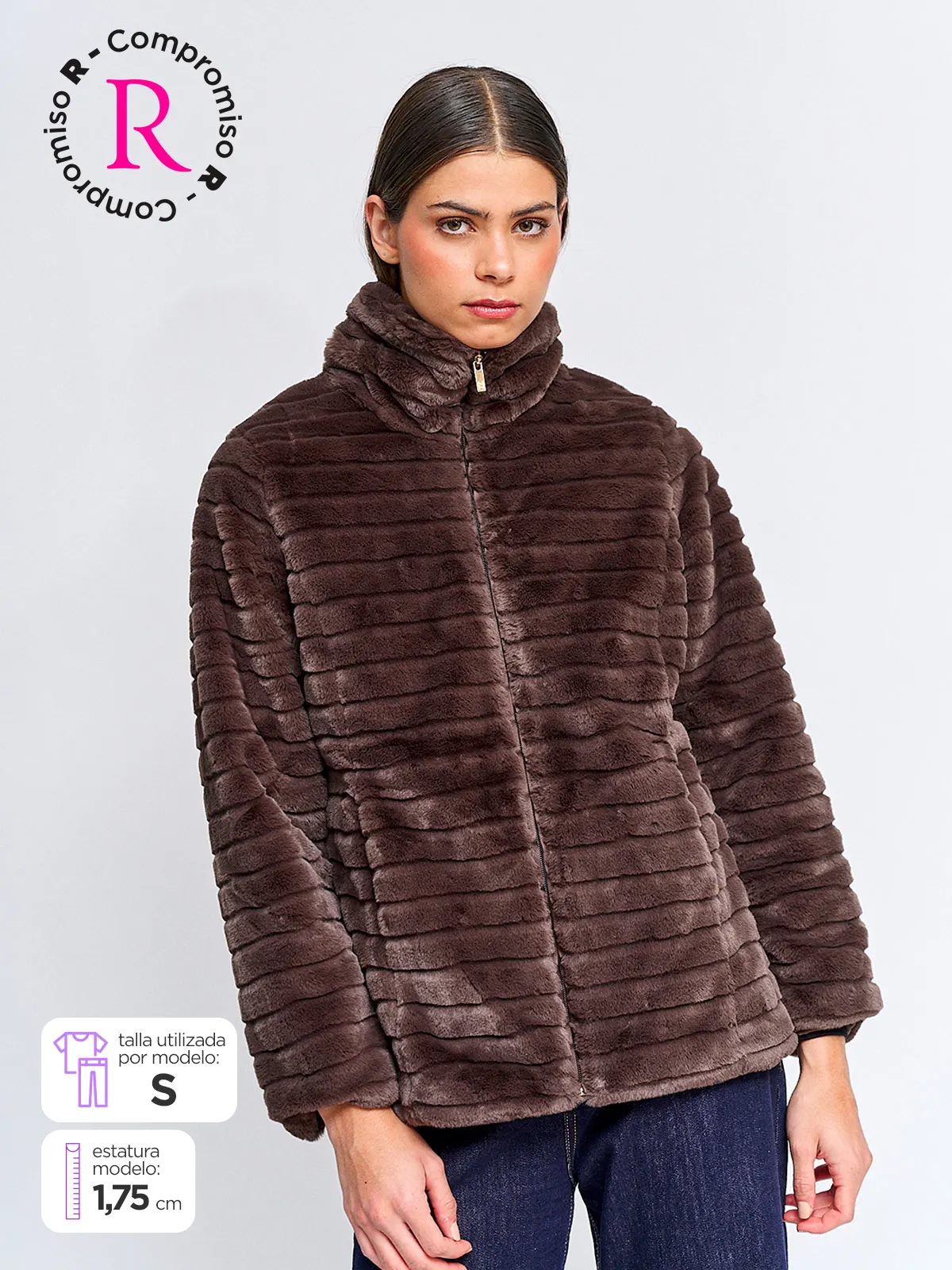 CACHAREL CHAQUETA MUJER CACHAREL CUELLO ALTO PELOS