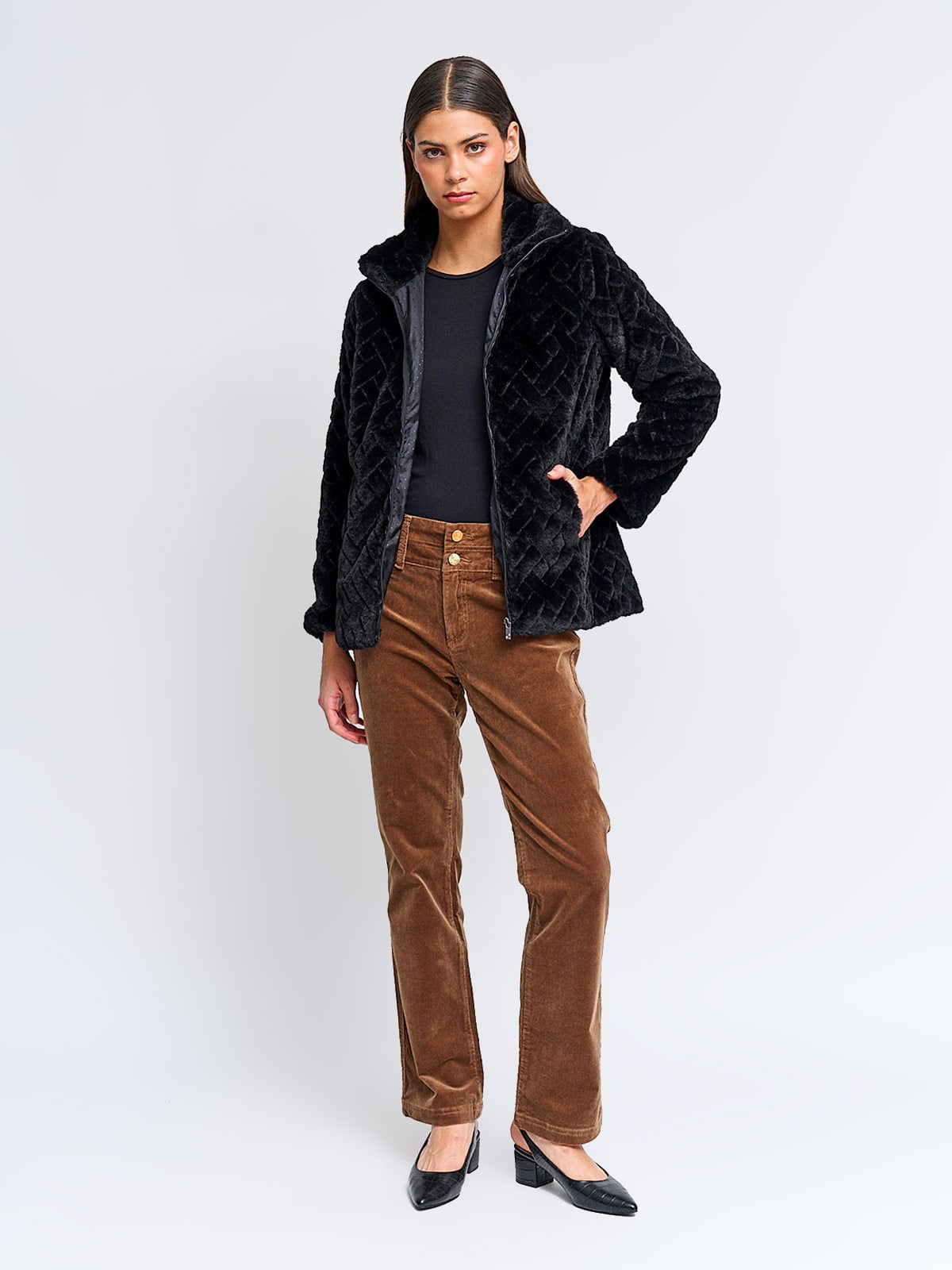 CHAQUETA MUJER CACHAREL CUELLO ALTO PELOS - 4